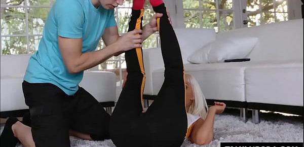  Son helps Mom with stretching